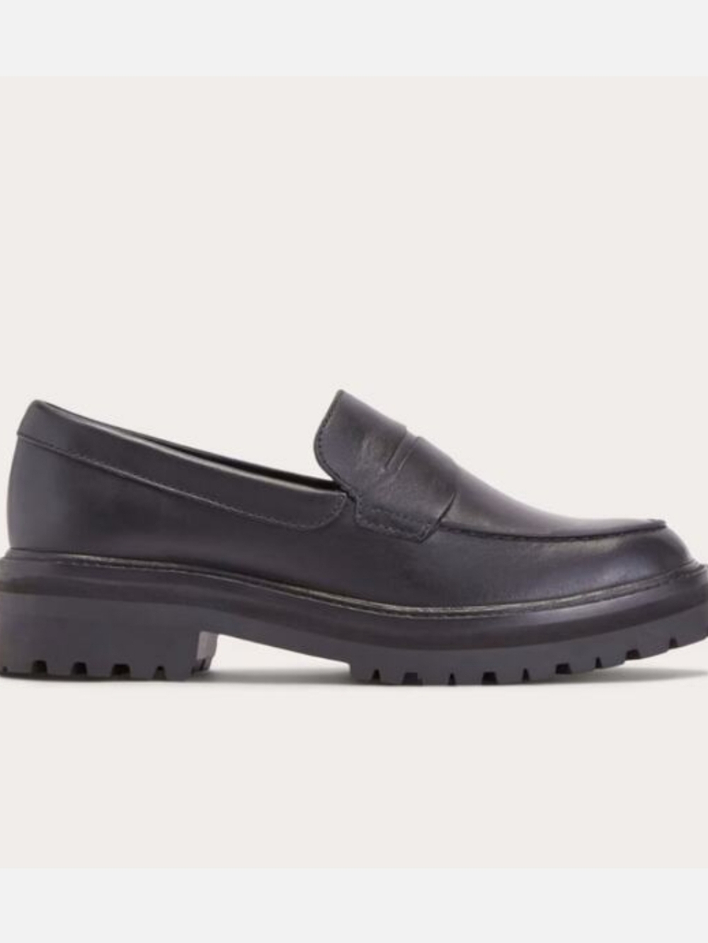 NEW Everlane The Lug Black Leather Lug Sole Loafers 7